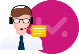 customer support illustration man wearing a headset